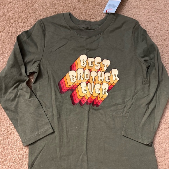 Cat & Jack boys "best brother ever" long sleeve t-shirt size 5t- brand new - Picture 1 of 1